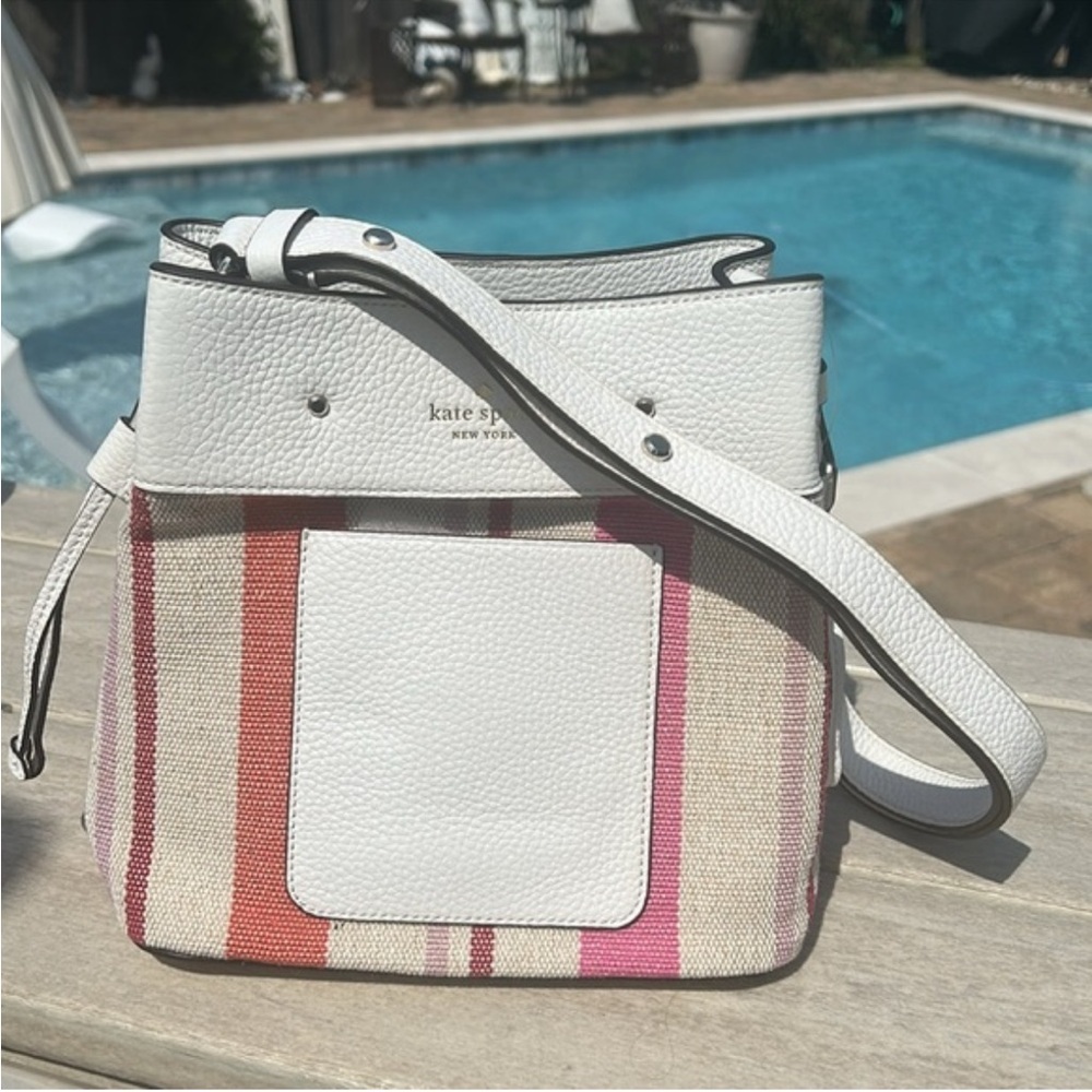 Kate Spade Multicolor Striped Shoulder Bag needs repair